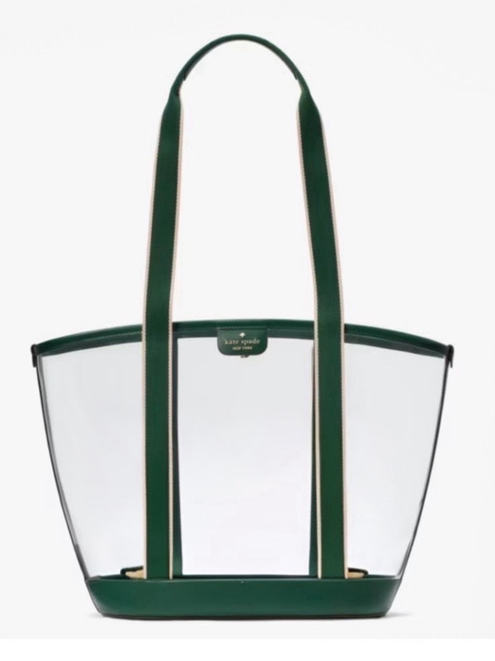 Kate Spade Clear Tote with Green Trim